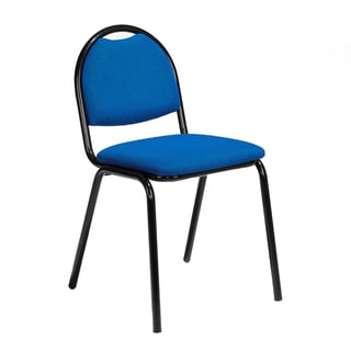 Lunchrumsstol, tyg, blå, svart