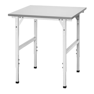 Arbetsbord, 800x800 mm, justerbar höjd 710-980 mm, grå laminatskiva