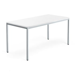 Konferensbord, 4-bensstativ, 1600x800 mm, silver, vit