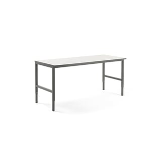Arbetsbord, 2000x750 mm, laminat, vit skiva, grått underrede