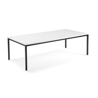 Konferensbord, 4-bensstativ, 2400x1200 mm, svart, vit
