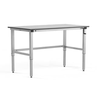 Arbeidsbord, justerbart, L1500 B800 mm, 150 kg, grå