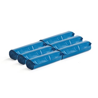 Sopsäckar, 6 rullar (10 st/rulle) , 125 liter, blå
