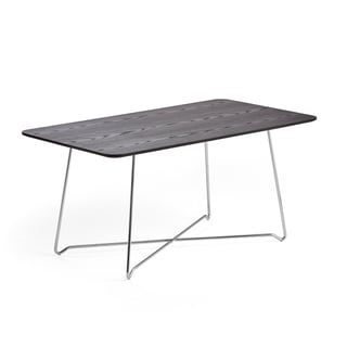 Soffbord, 1100x600 mm, svart, kromat stativ