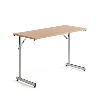 Konferansebord, sammenleggbart, L1200 B500 H720 mm, bøk/krom