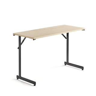 Konferansebord, sammenleggbart, L1200 B500 H720 mm, bjørk/svart
