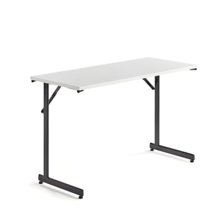 Konferansebord, sammenleggbart, L1200 B500 H720 mm, hvit/svart