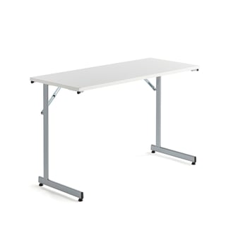 Konferansebord, sammenleggbart, L1200 B500 H720 mm, hvit/alugrå