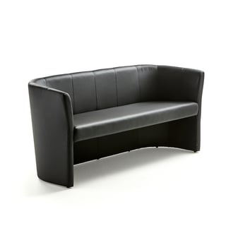 Sofa, 3-seter, kunstskinn, svart