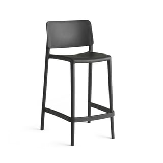 Låg barstol, sitthöjd 650 mm, antracitgrå