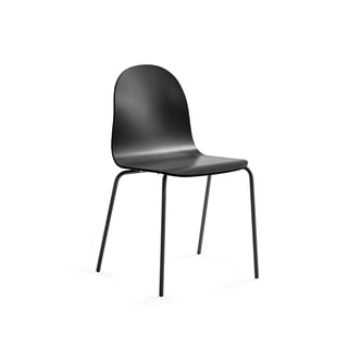 Stol, benstativ, sitthöjd: 450 mm, lackad, svart