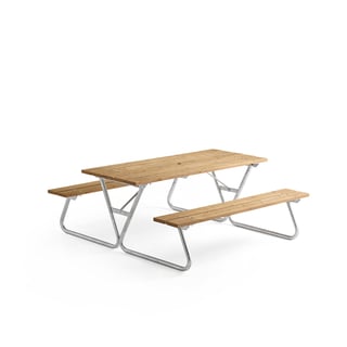 Piknikbord, uten ryggstøtte, 1800, brun