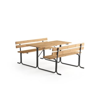 Bord med bänk, 1500 mm, brun