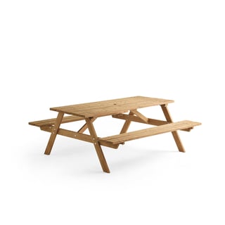 Bord med bänk, 1800 mm, brun
