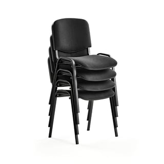 Konferansestol, 4-pk., svart/svart