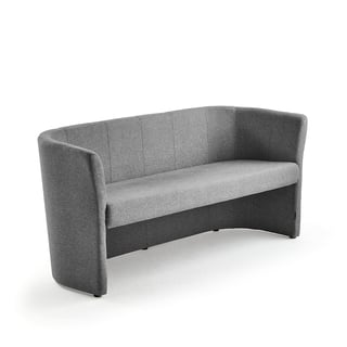 Sofa, 3-seter, stoff, mørk grå