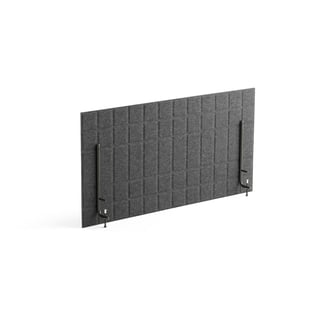 Bordsskärm, B 1200 x H 600 mm, grå, svart