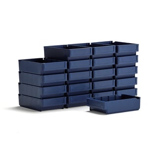 Lagerlåda, 300x188x80 mm, blå, 20-pack