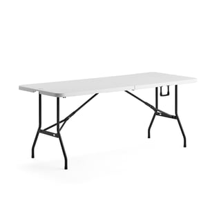Sammenleggbart bord, L1800 B750 H745 mm, hvit/svart