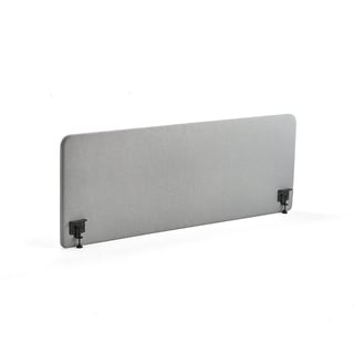 Bordskjerm, B1800 H650 T36 mm, inkl. svarte beslag, stoff Etna, lys grå