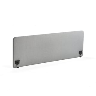 Bordskjerm, B2000 H650 T36 mm, inkl. svarte beslag, stoff Etna, lys grå