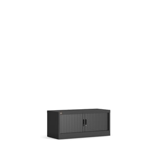 Jalusiskåp, 440x1000x420 mm, svart med svarta dörrar