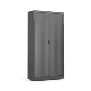 Jalusiskåp, 1950x1000x420 mm, svart med svarta dörrar