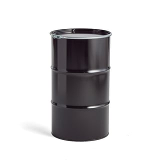 Oljefat, 120 liter, OH 0,7, fast material, svart