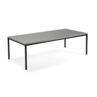 Møtebord, 4-bensstativ, L2400 B1200, svart stativ, lys grå