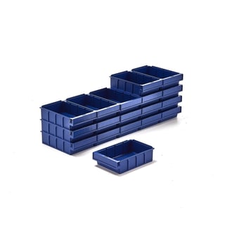 Lagerlåda, 300x188x80 mm, blå, 18-pack