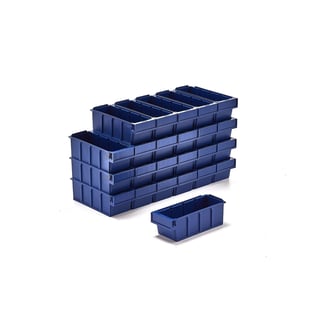 Lagerlåda, 300x115x100 mm, blå, 24-pack