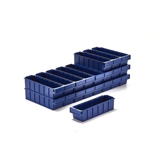 Lagerlåda, 400x115x100 mm, blå, 20-pack