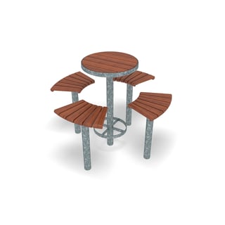 Barmøbler, 1503x1503 mm, brun/galvanisert, plasstøping
