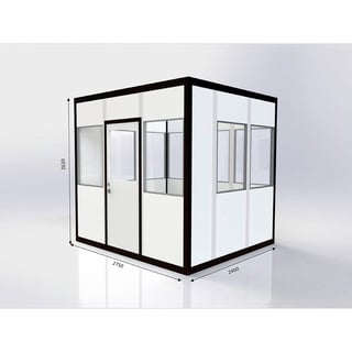 Flyttbart rom/kontor, 6,6 m², Glass på 4 sider