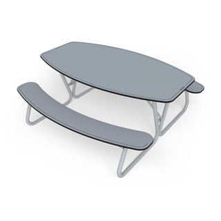 Piknikbord, 1760 mm, HPL, grå/galvanisert