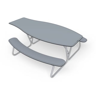 Piknikbord, 2160 mm, HPL, grå/galvanisert